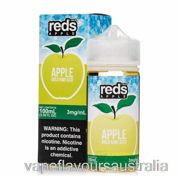 Vape Flavours Australia ICED Gold Kiwi - Reds Apple E-Juice - 7 Daze - 100mL 6mg